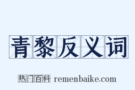 青黎反义词是什么意思的图片